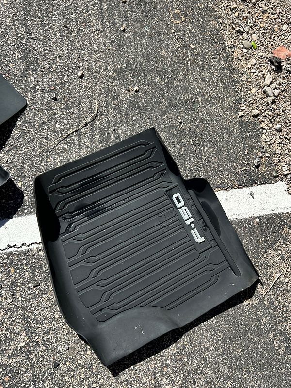 After: the passenger's floor mat from the same F-150, clean black